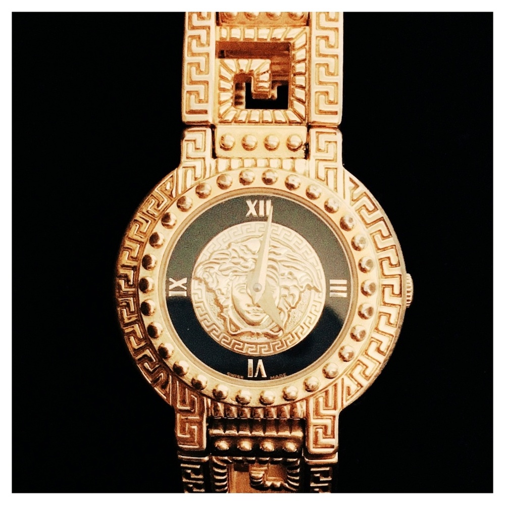 RARE VINTAGE VERSACE MEDUSA GOLD PLATED WATCH